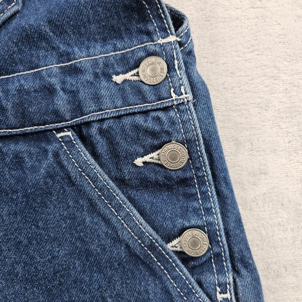 Levi's Denim Bib Overalls Carpenter Workwear Dungarees Pockets Adult Small Work